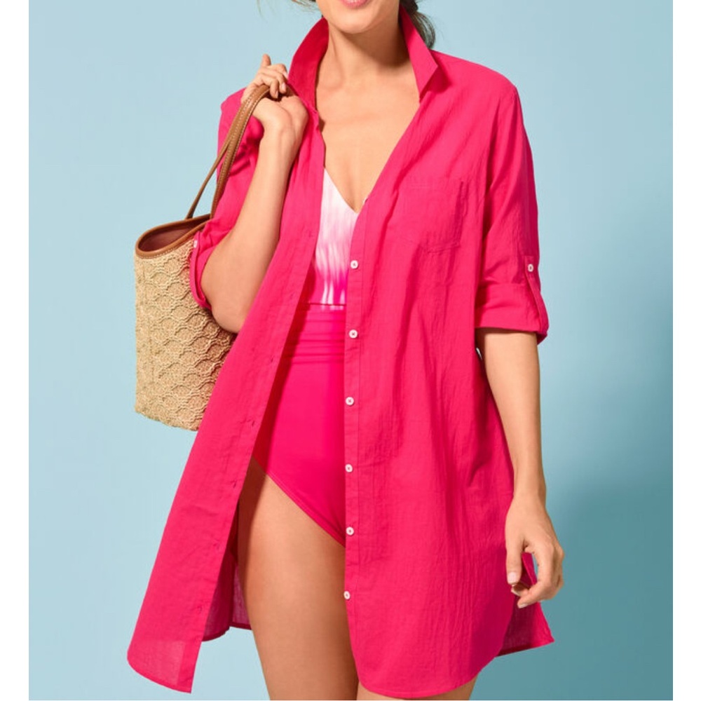 Miraclesuit X Talbots Beach Shirt Dress Size 2X NWT